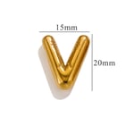 Gold color / 1 Piece Classic Simple Style Letter V Shape Stainless Steel  Gold Color Women's Pendant Picture22